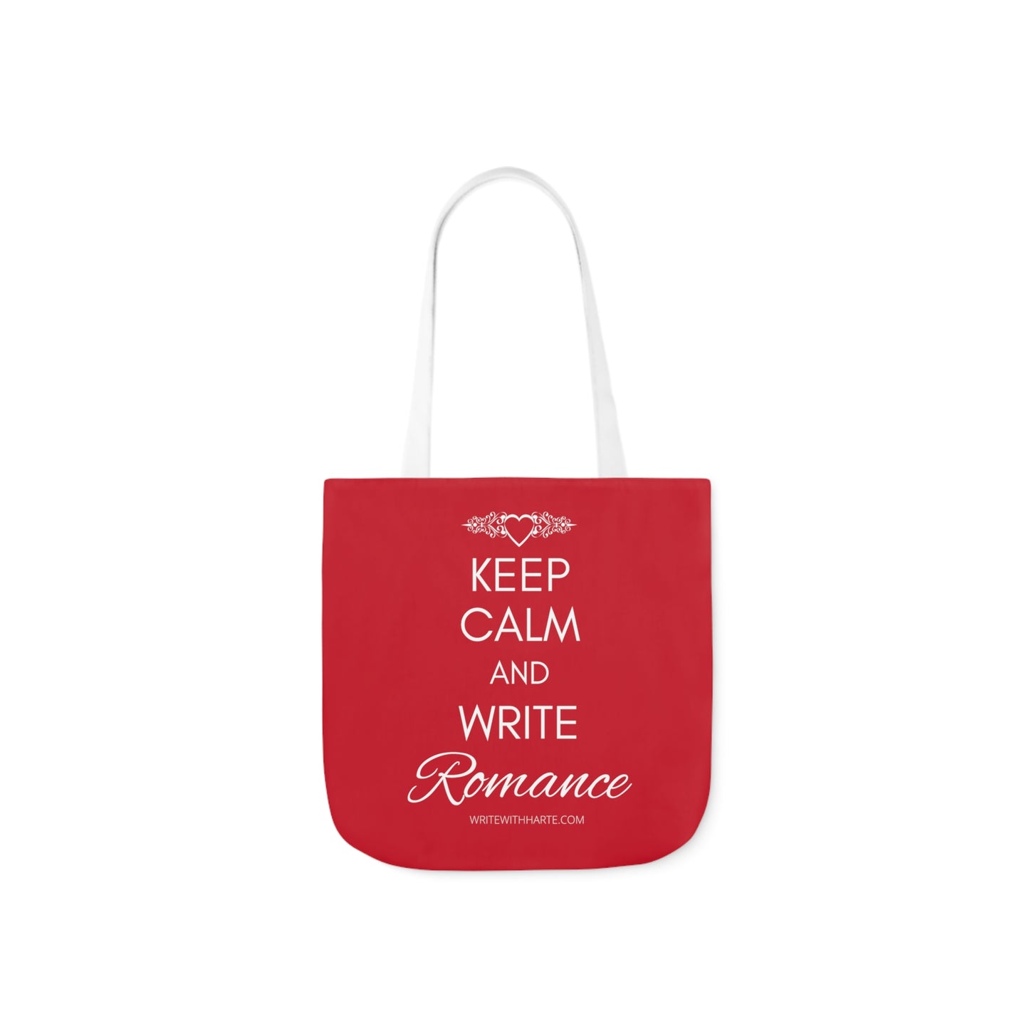 Keep Calm and Write Romance 13x13 canvas tote