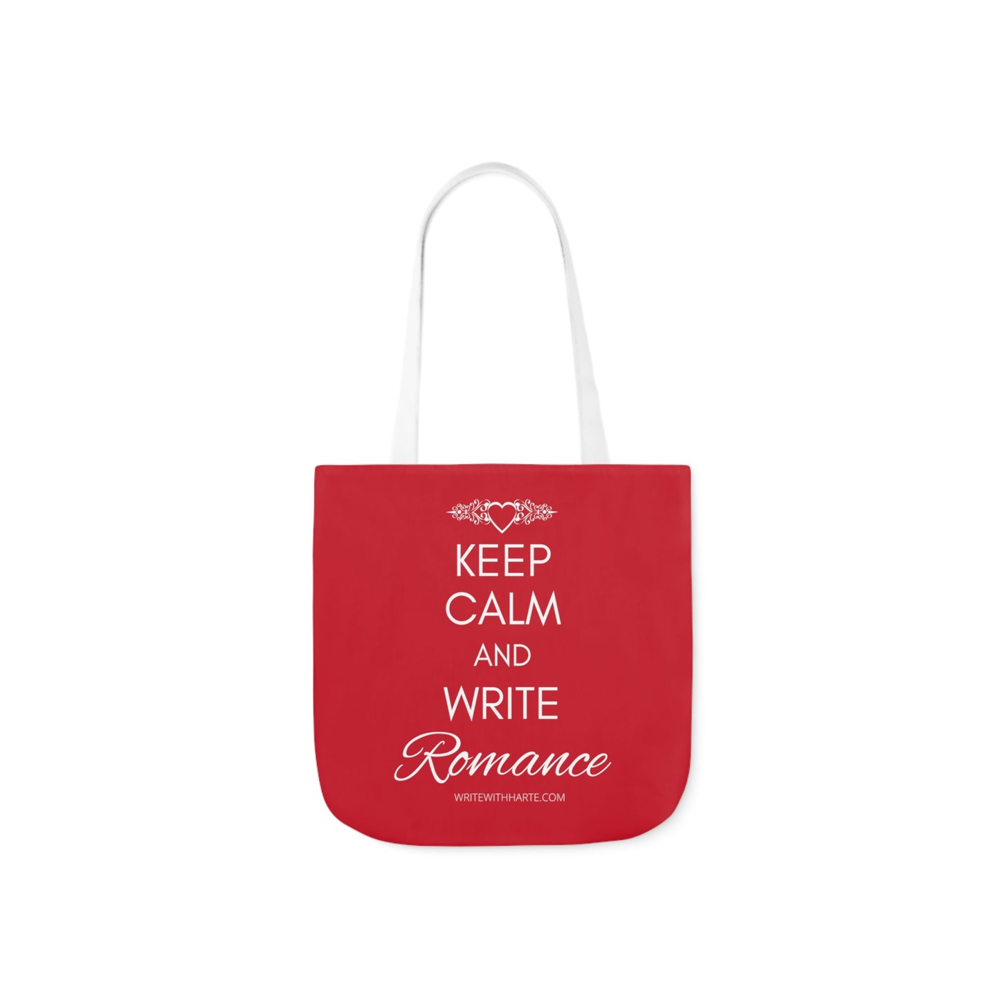 Keep Calm and Write Romance 13x13 canvas tote