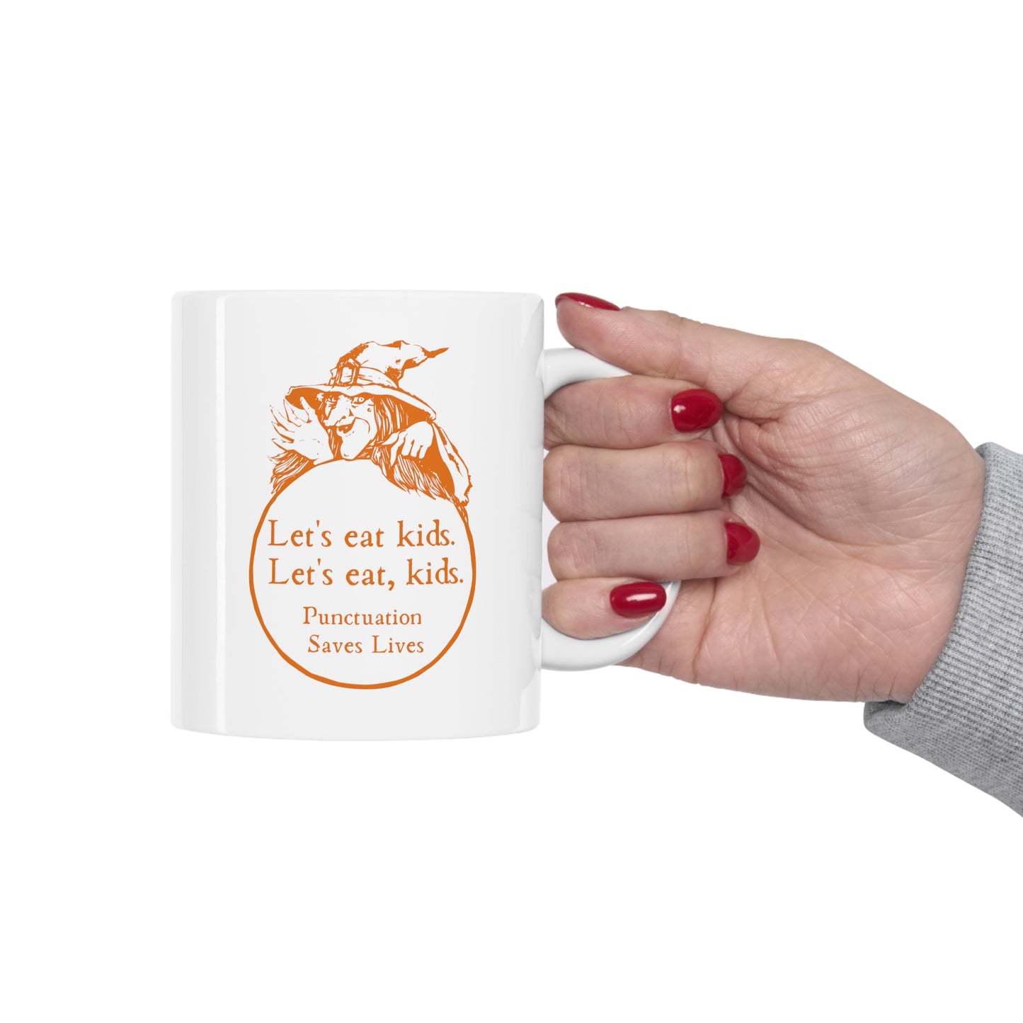 Let's Eat Kids Mug, Funny Grammar Mug, Punctuation Mug, English Teacher Mug, Punctuation Saves Lives Mug, Halloween Mug