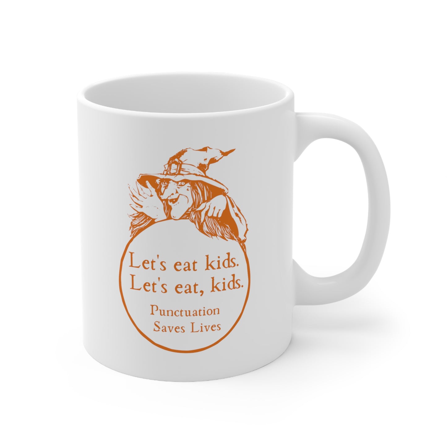 Let's Eat Kids Mug, Funny Grammar Mug, Punctuation Mug, English Teacher Mug, Punctuation Saves Lives Mug, Halloween Mug