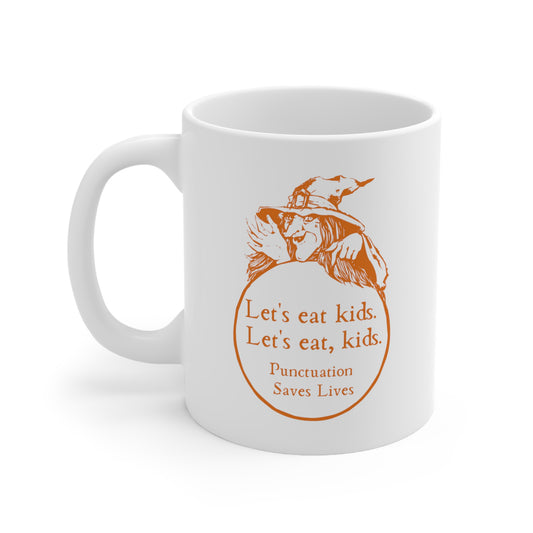 Let's Eat Kids Mug, Funny Grammar Mug, Punctuation Mug, English Teacher Mug, Punctuation Saves Lives Mug, Halloween Mug